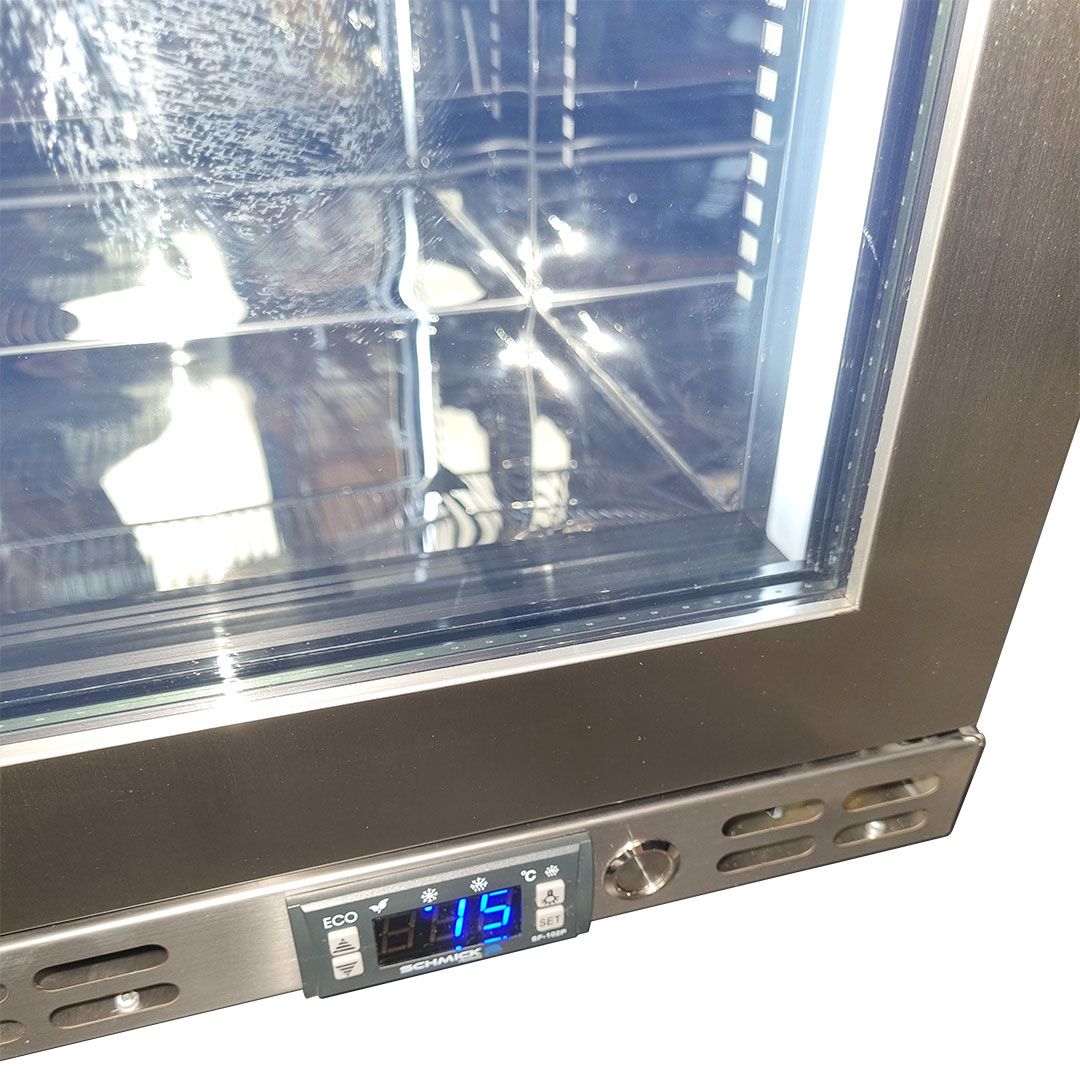 Schmick Stainless Steel Heated Glass Door Bar Fridge