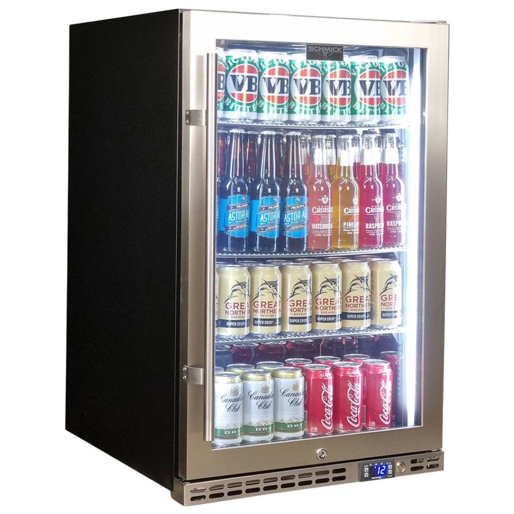 Schmick Stainless Steel Heated Glass Door Bar Fridge