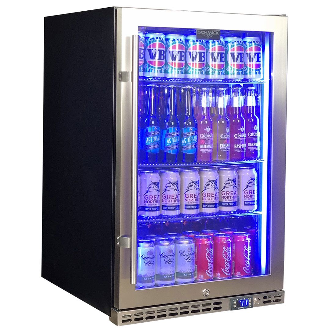 Schmick Stainless Steel Heated Glass Door Bar Fridge