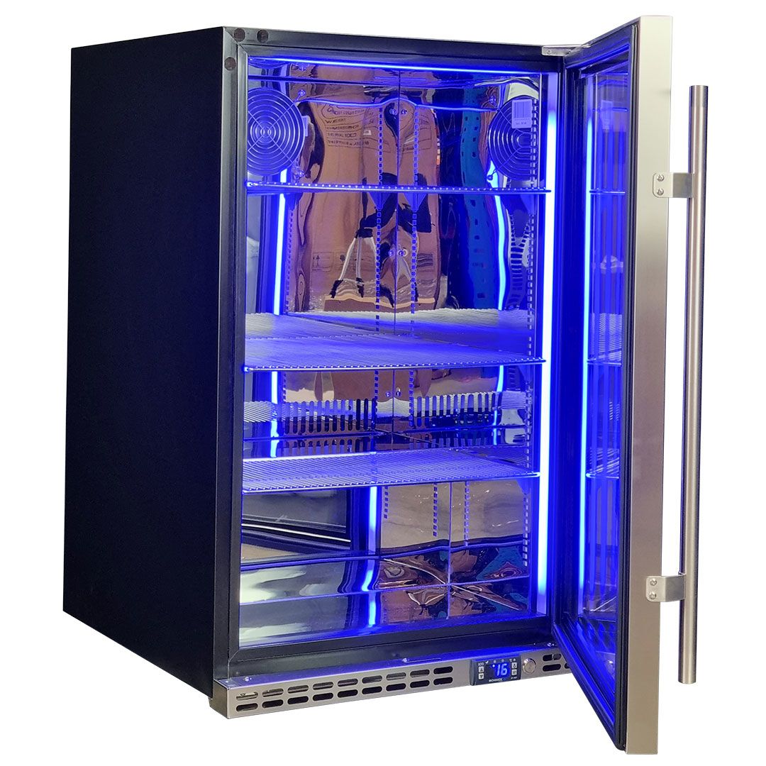 Schmick Stainless Steel Heated Glass Door Bar Fridge