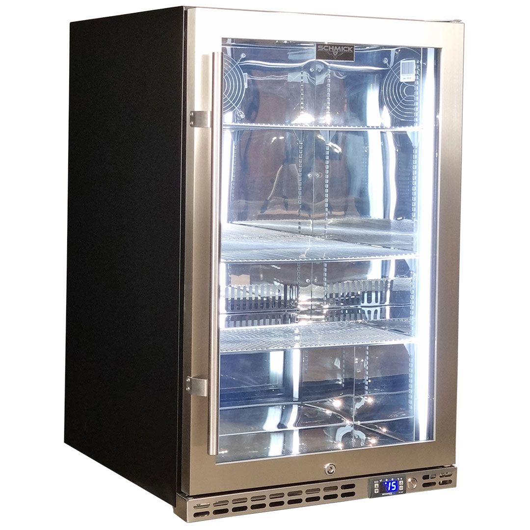 Schmick Stainless Steel Heated Glass Door Bar Fridge