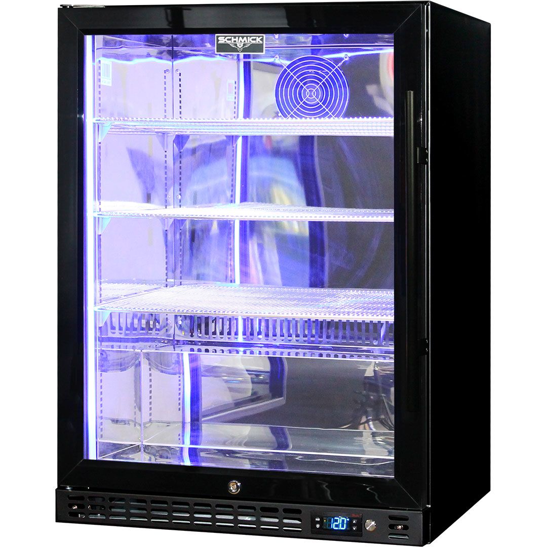 Schmick Under Bench Heated Glass Door Bar Fridge