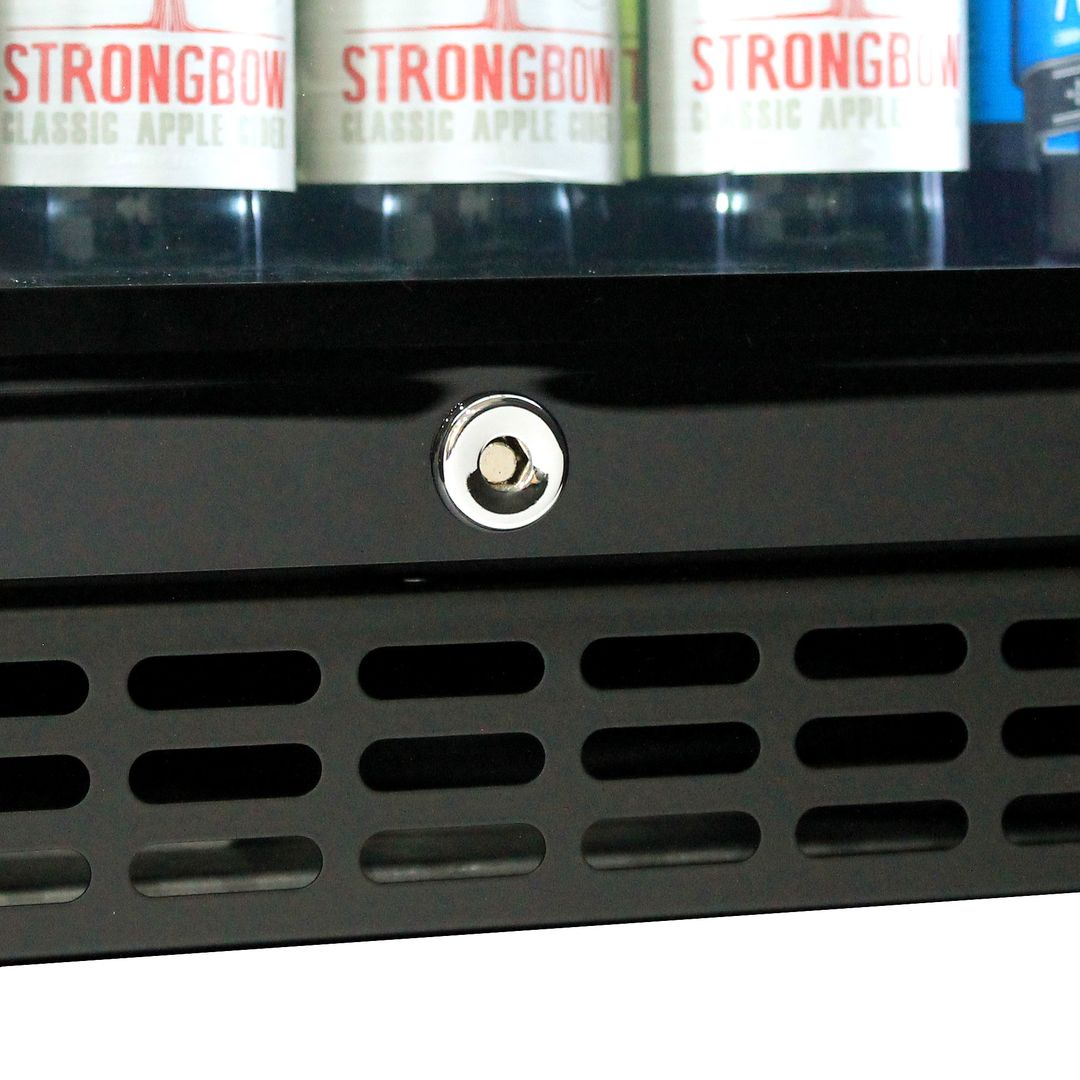 Schmick Twin Door Quiet Running Black Heated Glass Door Bar Fridge