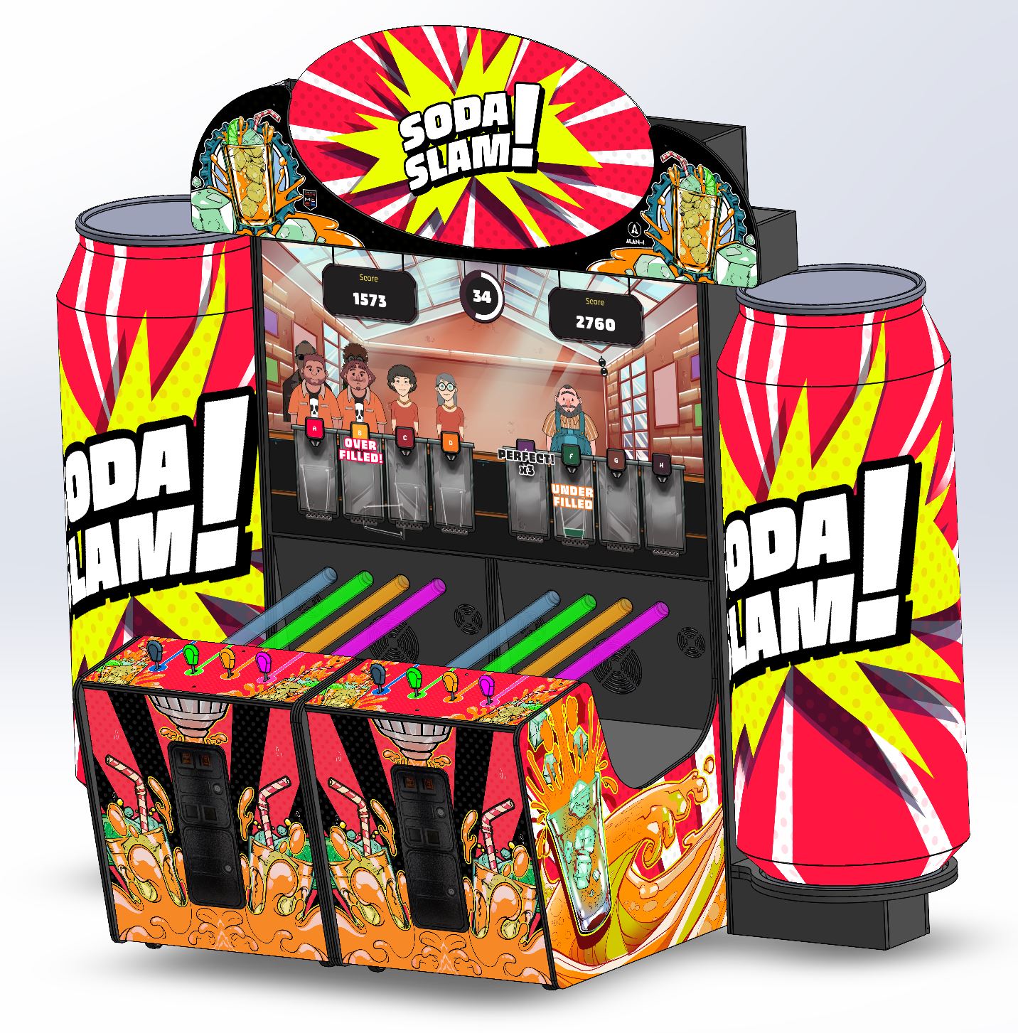 Soda Slam! arcade cabinet by Alan-1 and DSM Arcade