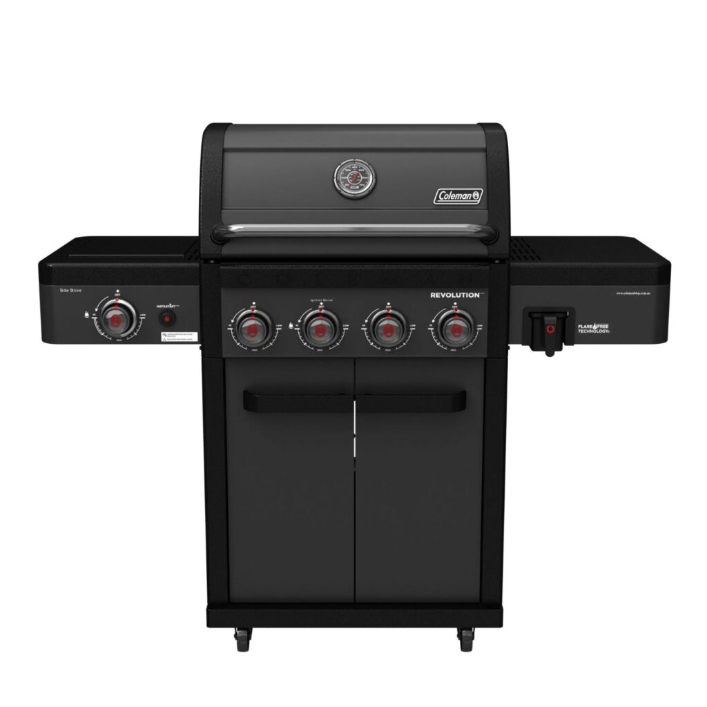 Coleman Revolution 4 Burner BBQ with Side Burner - Black Matte