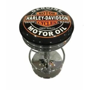Harley Davidson Motor Oil Chrome Bar Stool