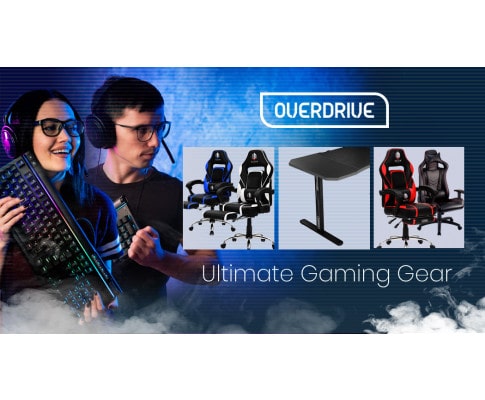 Overdrive Black Carbon Fiber Gaming Desk