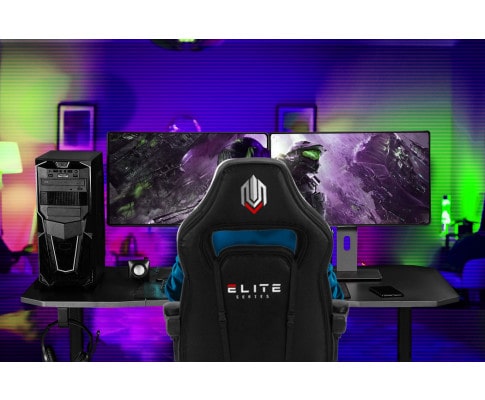 Overdrive Black Carbon Fiber Gaming Desk