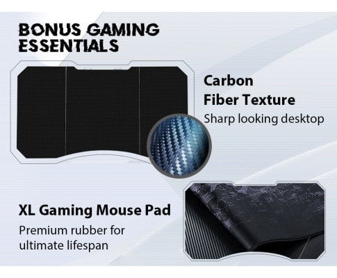 Overdrive Black Carbon Fiber Gaming Desk