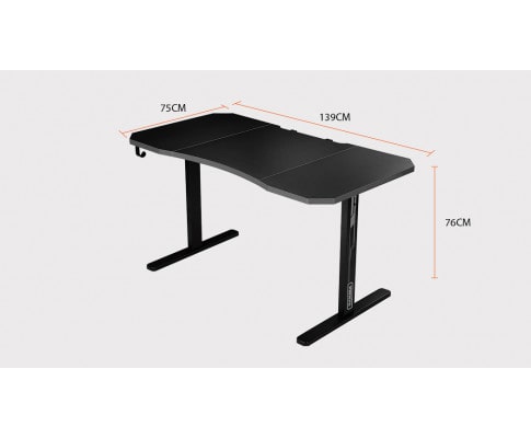 Overdrive Black Carbon Fiber Gaming Desk