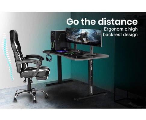Overdrive Black Carbon Fiber Gaming Desk