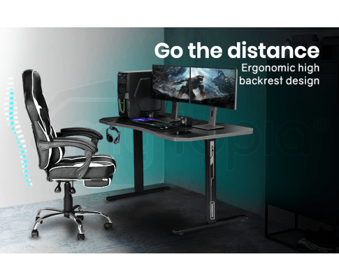 Overdrive Black Carbon Fiber Gaming Desk