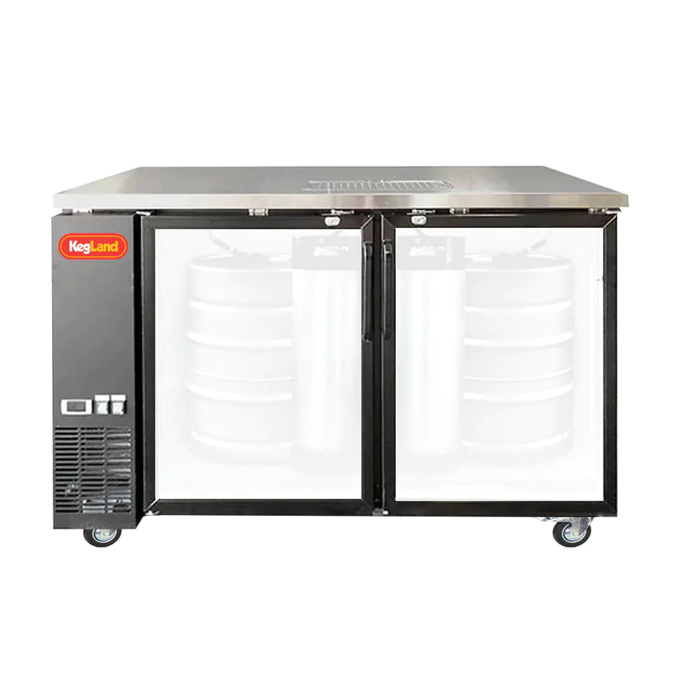 Grand Deluxe 3 Black Two Glass Door Kegerator