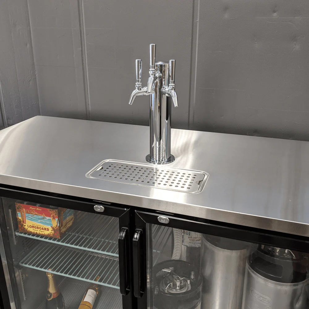 Grand Deluxe 3 Black Two Glass Door Kegerator