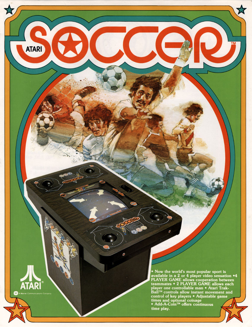 Atari Soccer arcade game flyer