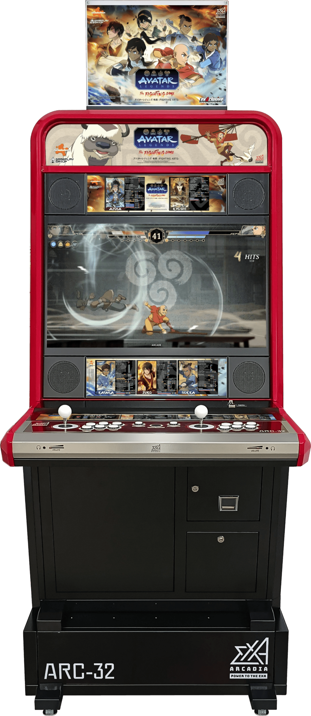 Avatar Legends: The Fighting Game in an exA ARC-32 cabinet