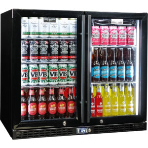Schmick Black Twin Heated Glass Door 233L Bar Fridge