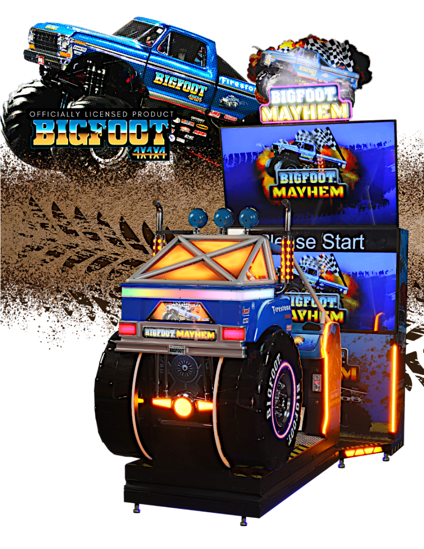 UNIS Reveals Bigfoot Mayhem Dual-Screen Driving Arcade