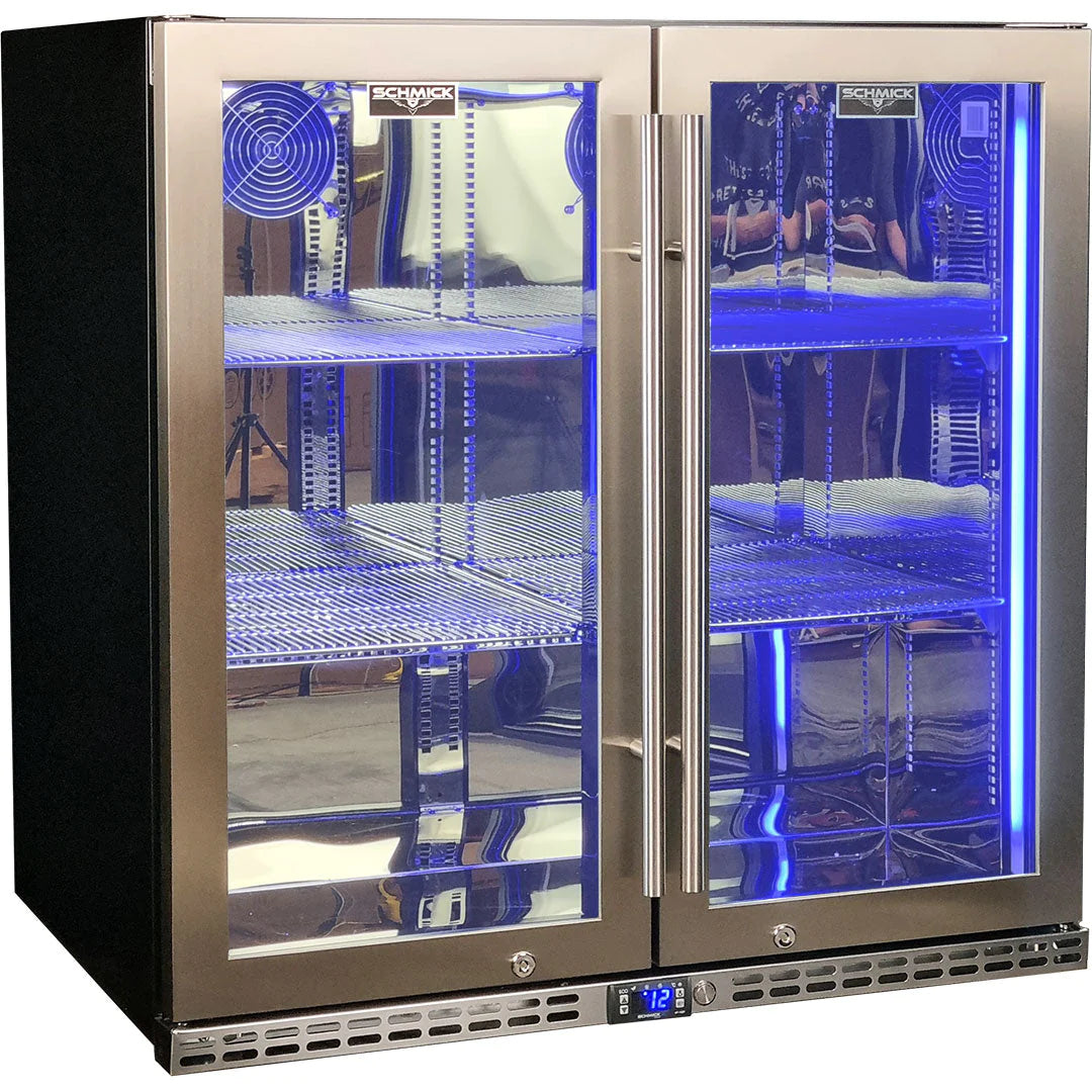 Schmick Quiet Running Front Venting Under Bench 2 Door 274L Bar Fridge