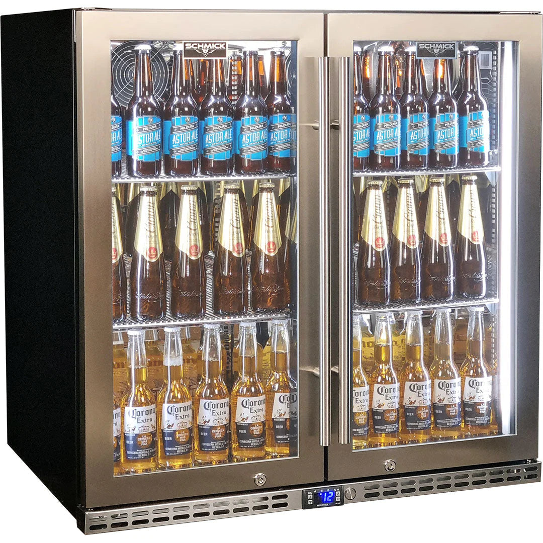 Schmick Quiet Running Front Venting Under Bench 2 Door 274L Bar Fridge