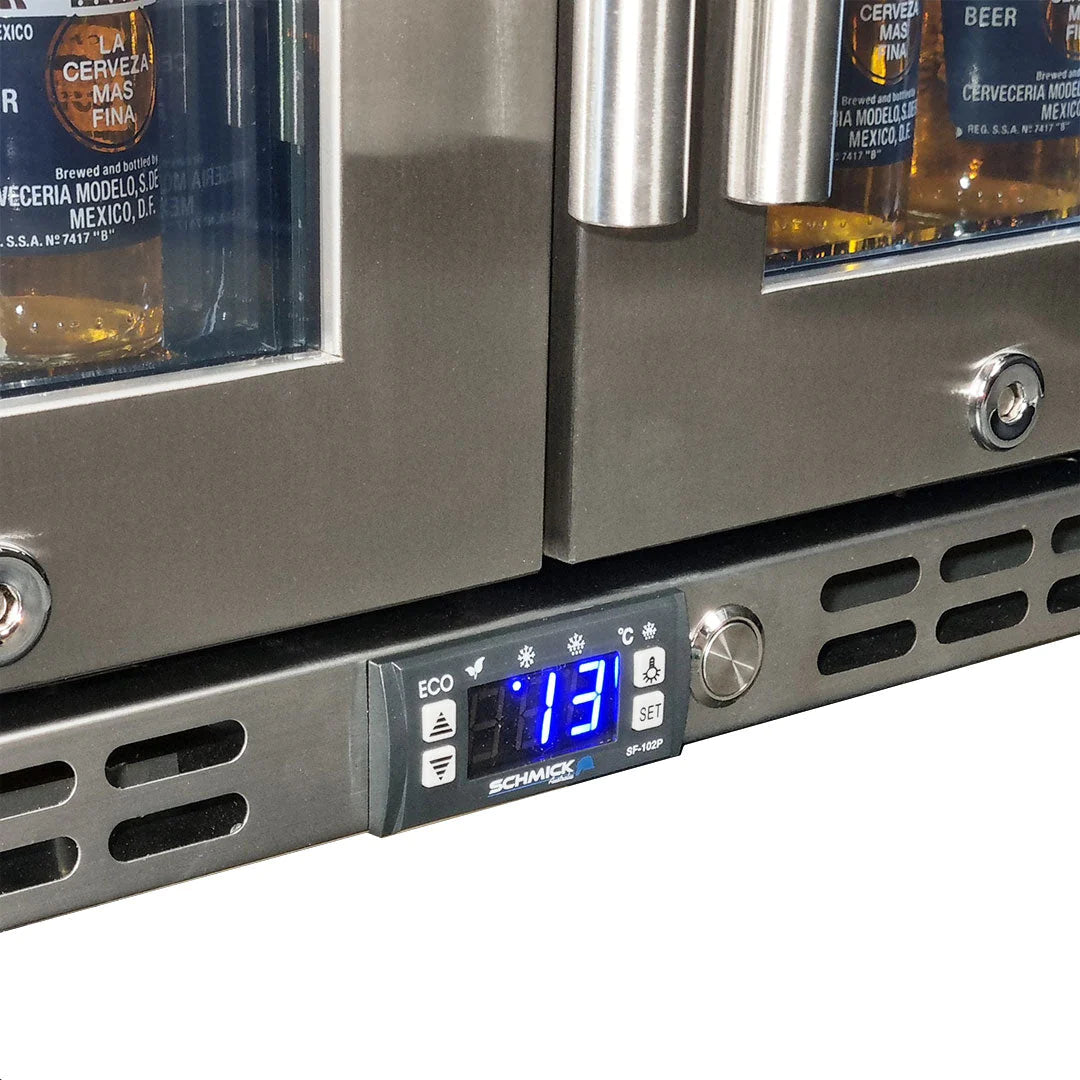 Schmick Quiet Running Front Venting Under Bench 2 Door 274L Bar Fridge