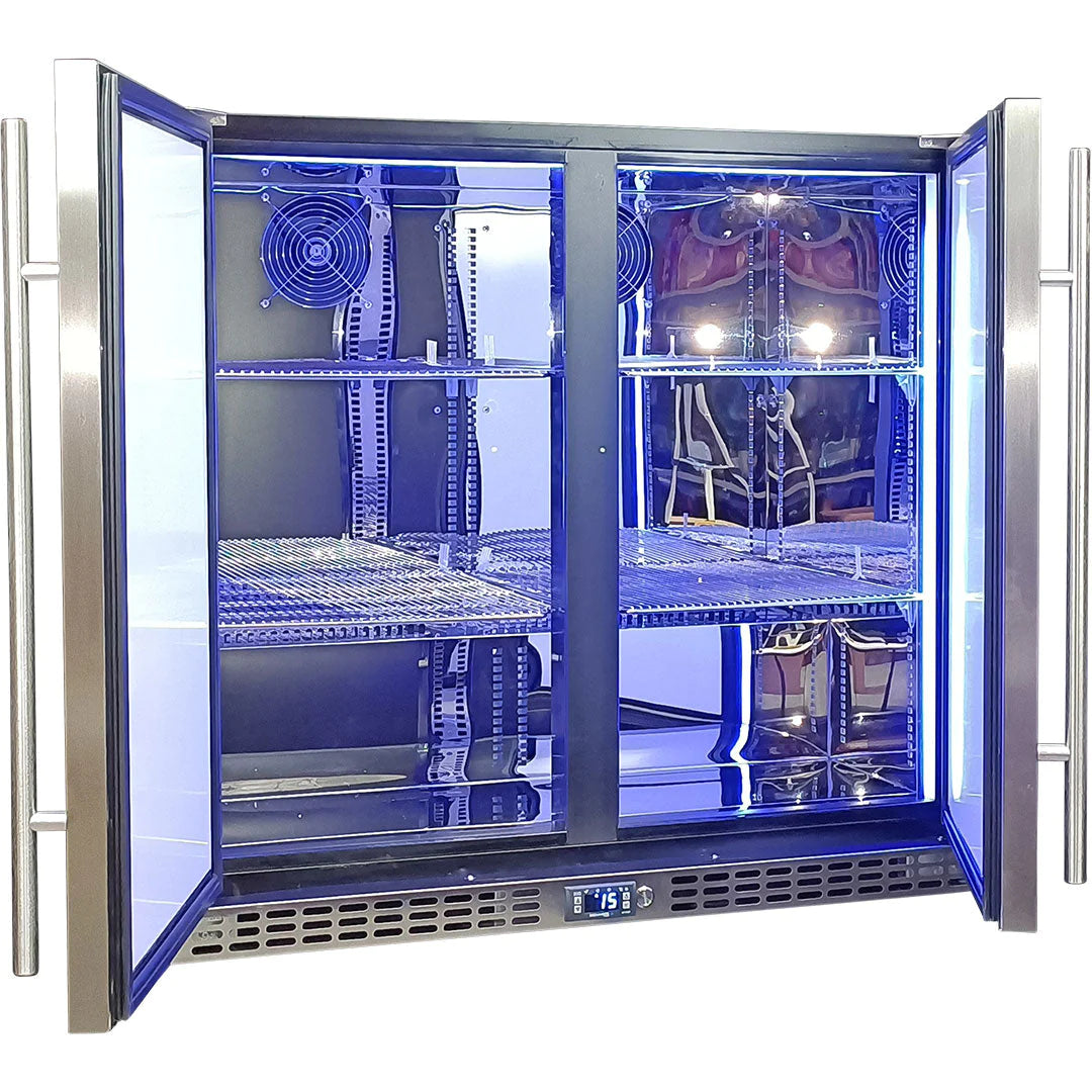 Schmick Twin Door Quiet Running Solid Stainless Door 257L Bar Fridge