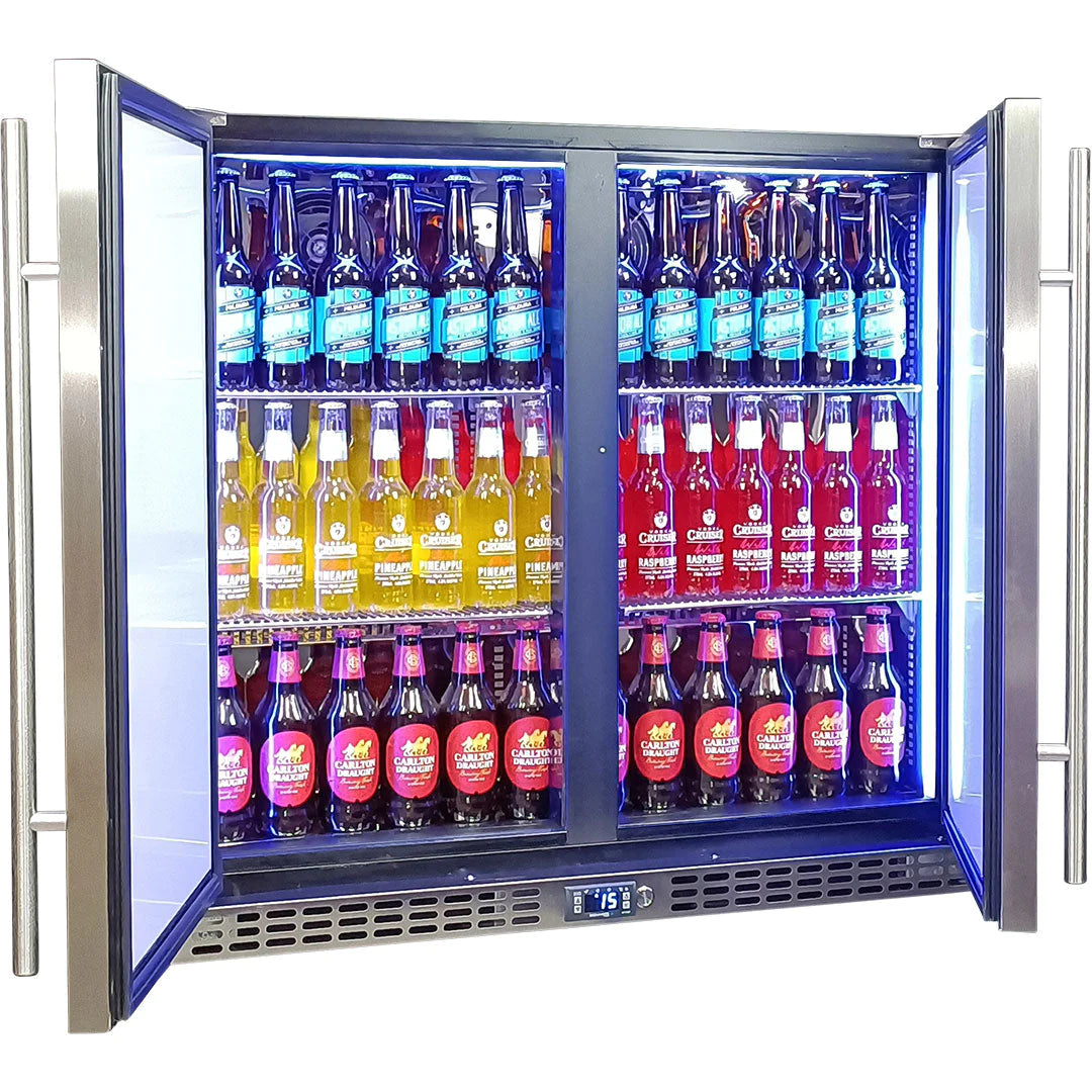 Schmick Twin Door Quiet Running Solid Stainless Door 257L Bar Fridge