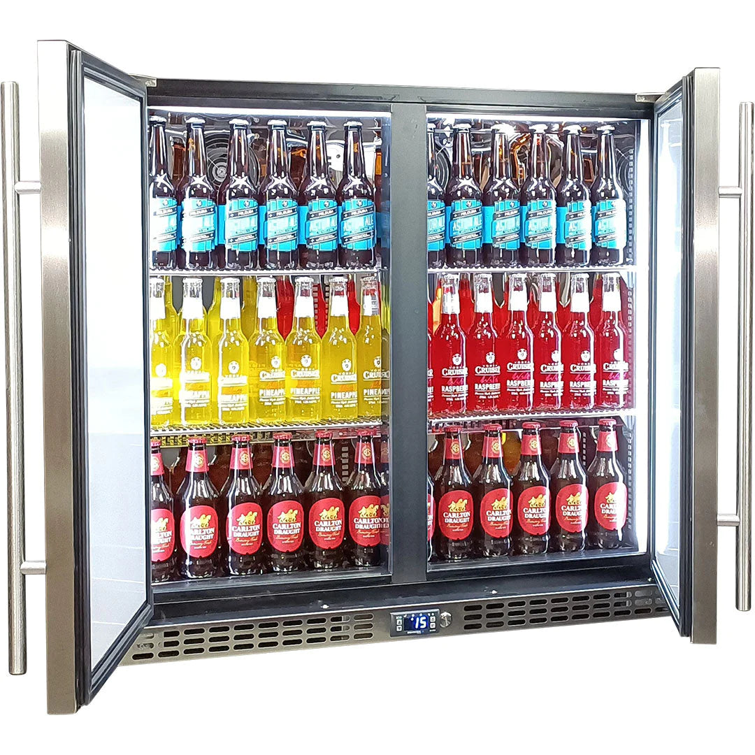 Schmick Twin Door Quiet Running Solid Stainless Door 257L Bar Fridge