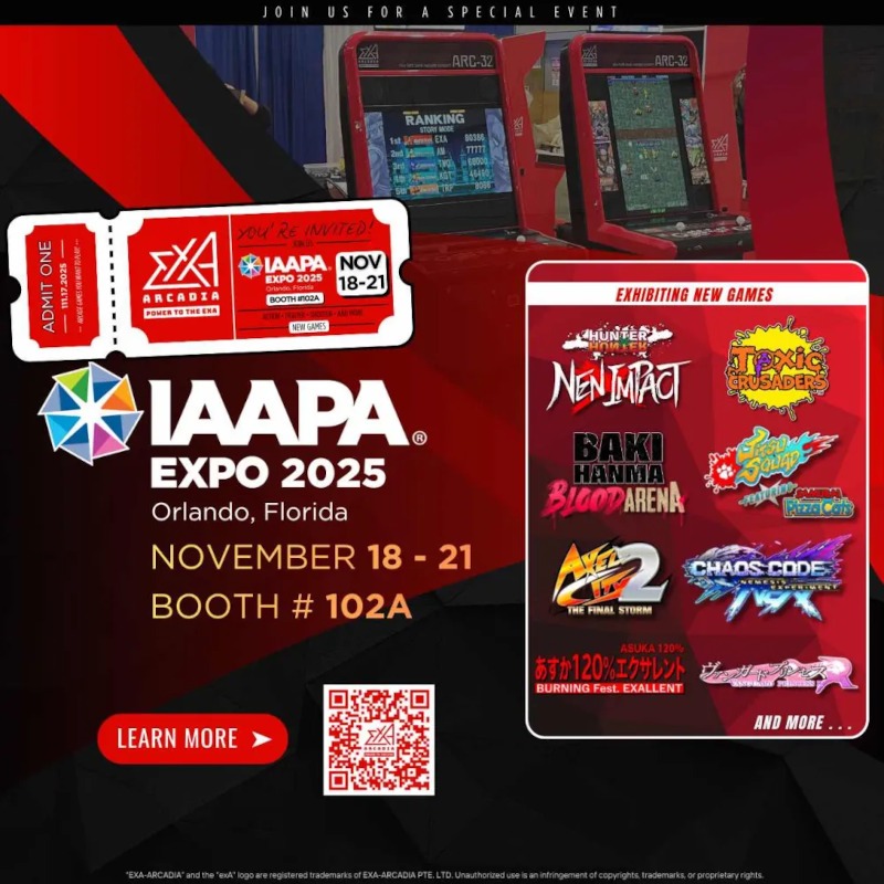 exA-Arcadia Brings New Fighters and Beat ’Em Ups to IAAPA 2025