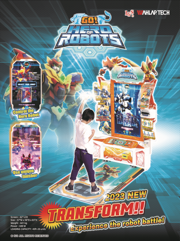 Go! Hero of Robots flyer showing a child playing the game