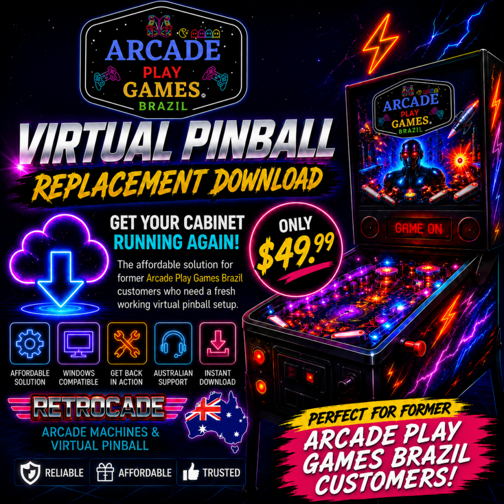 Arcade Play Games Brazil Virtual Pinball Replacement Download | RETROCADE