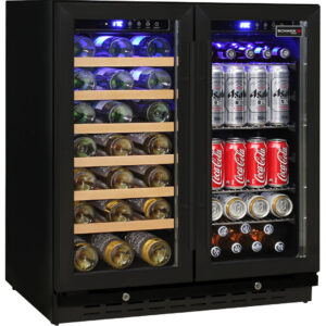 Under Bench Beer And Wine Dual Zone 165L Bar Fridge