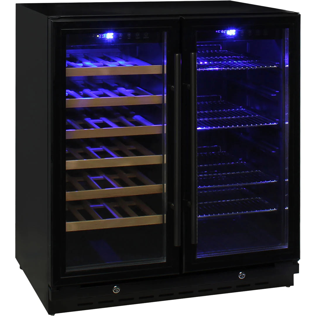 Under Bench Beer And Wine Dual Zone 165L Bar Fridge