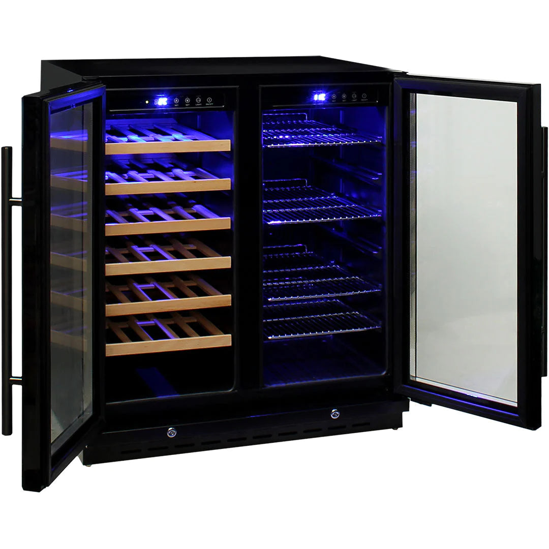 Under Bench Beer And Wine Dual Zone 165L Bar Fridge