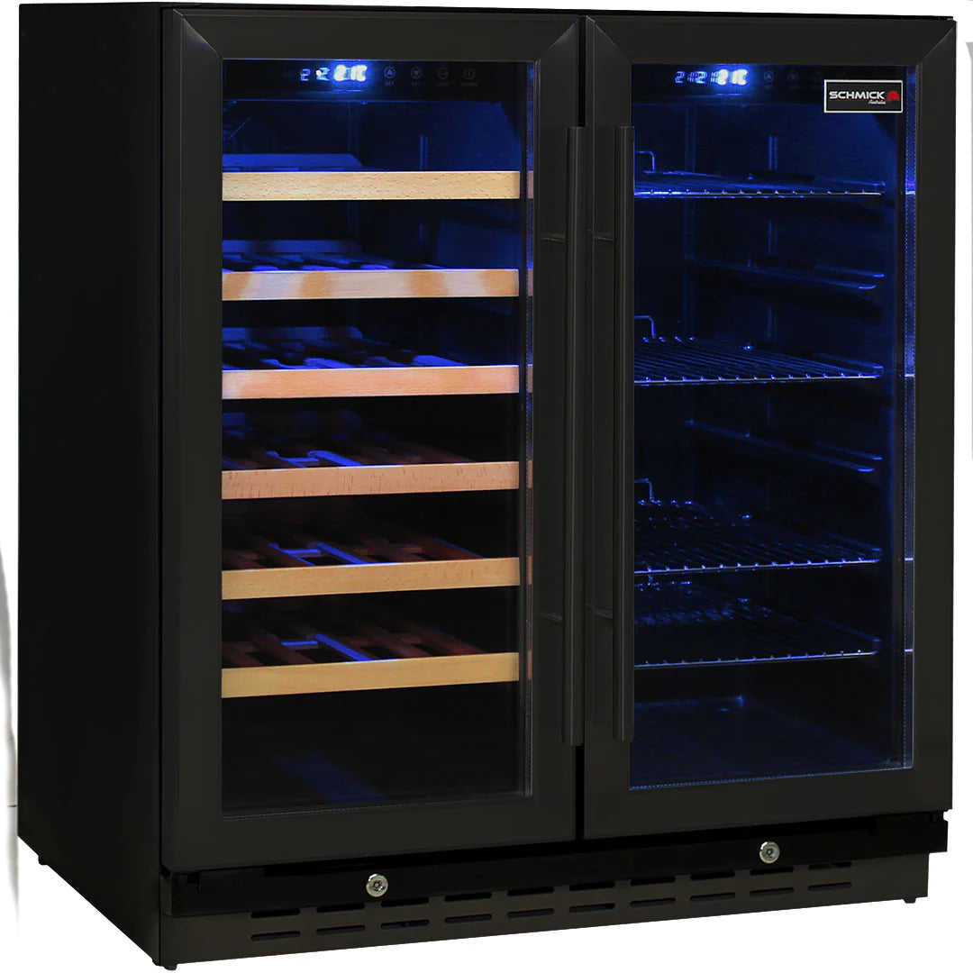 Under Bench Beer And Wine Dual Zone 165L Bar Fridge