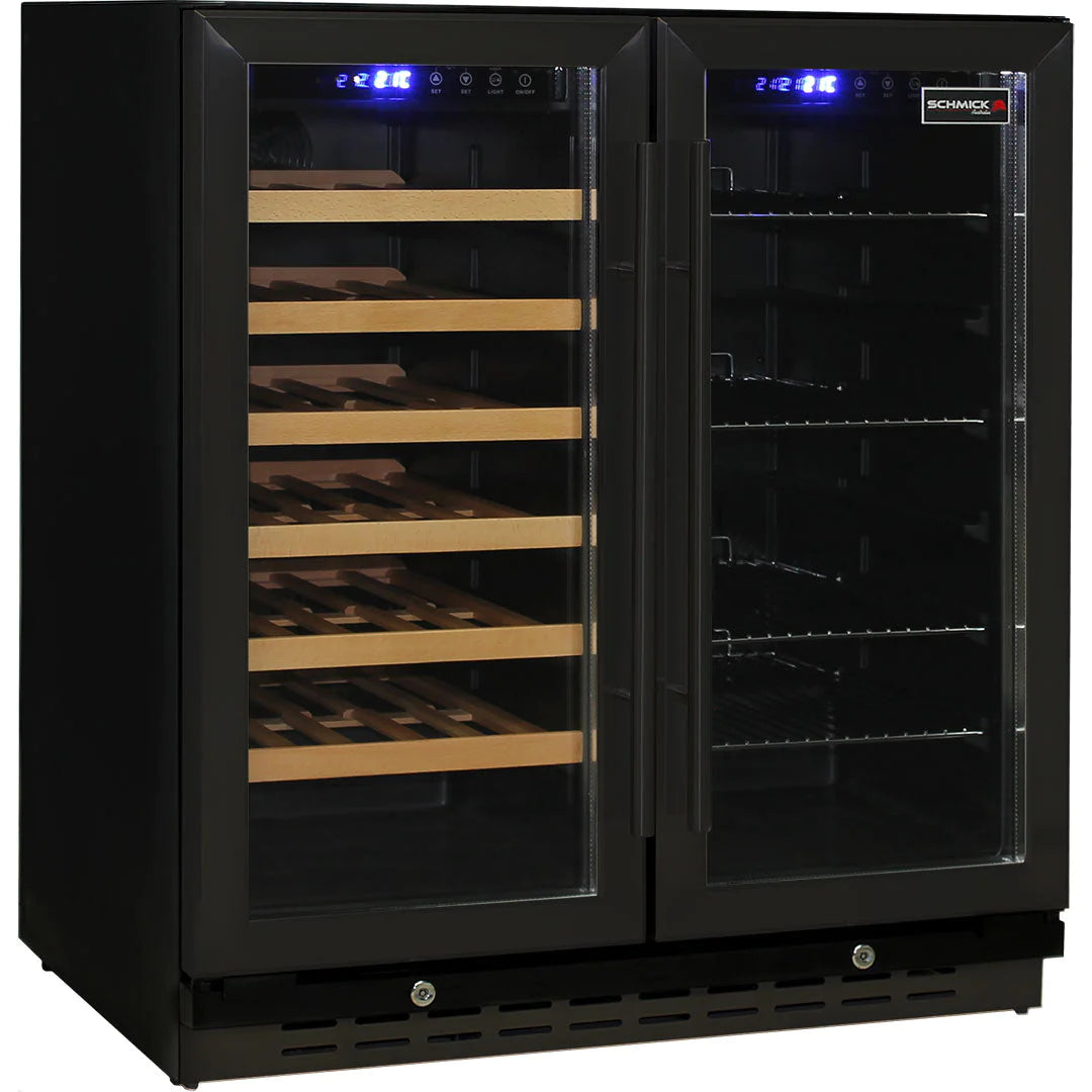 Under Bench Beer And Wine Dual Zone 165L Bar Fridge