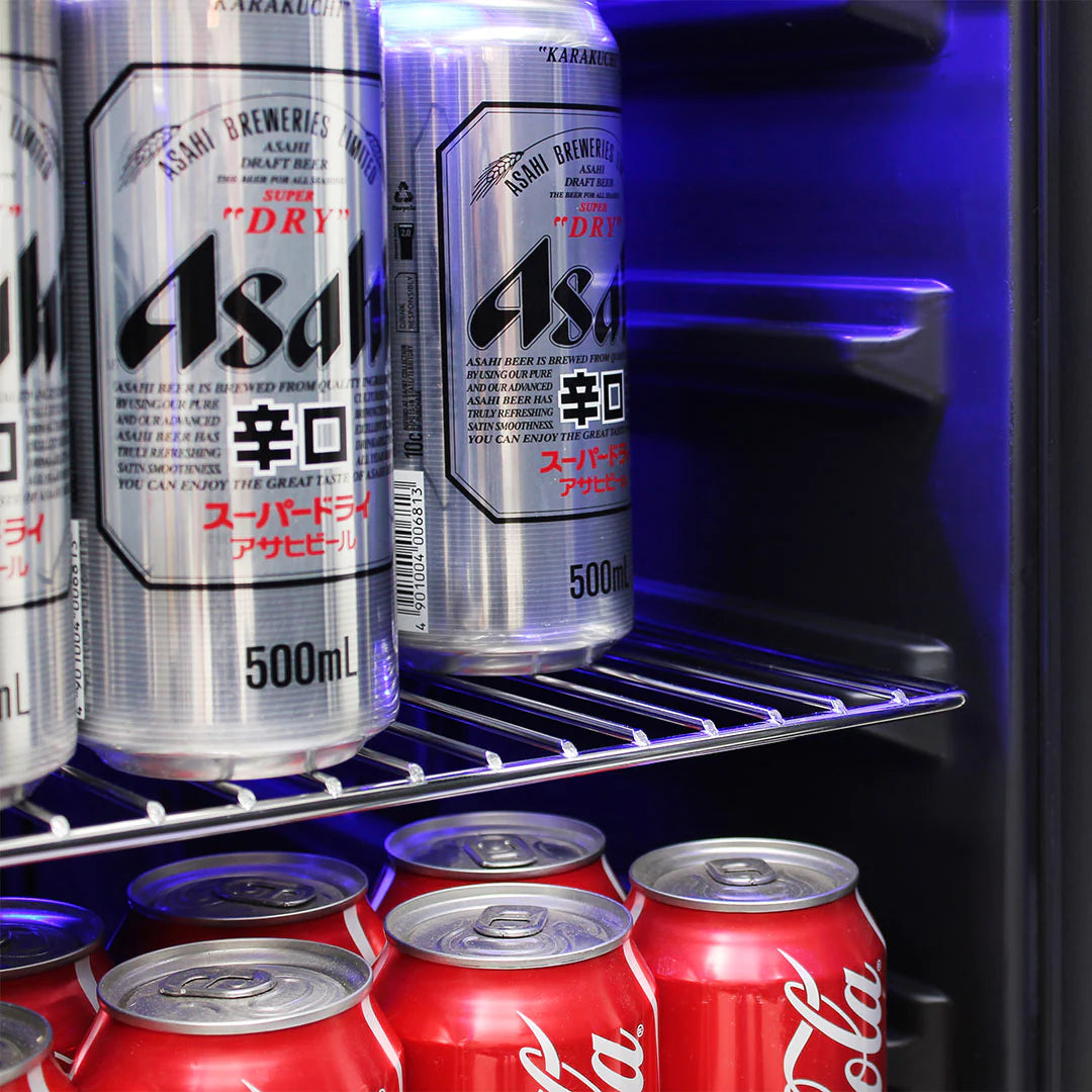 Under Bench Beer And Wine Dual Zone 165L Bar Fridge