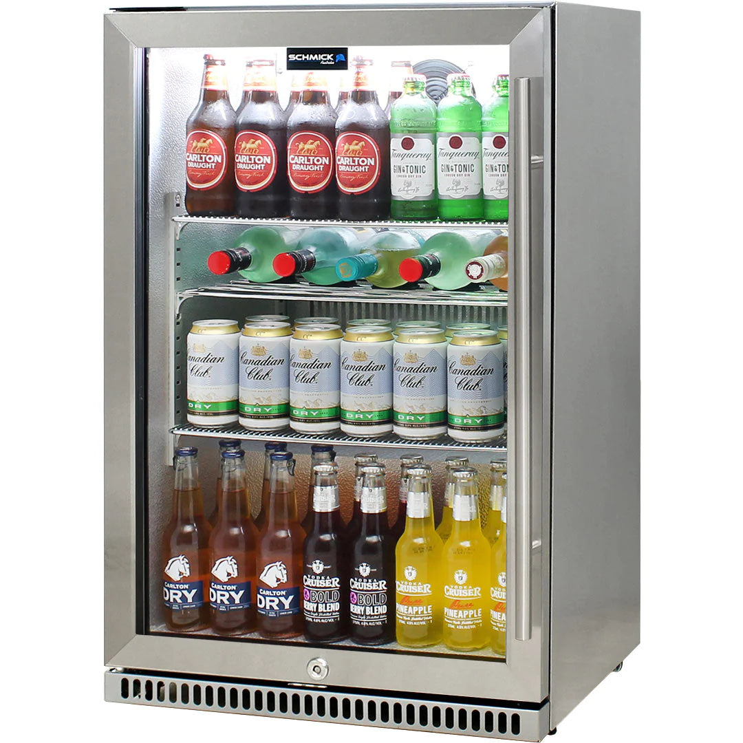 Schmick 304 Stainless Steel 118L Bar Fridge With Heated Glass