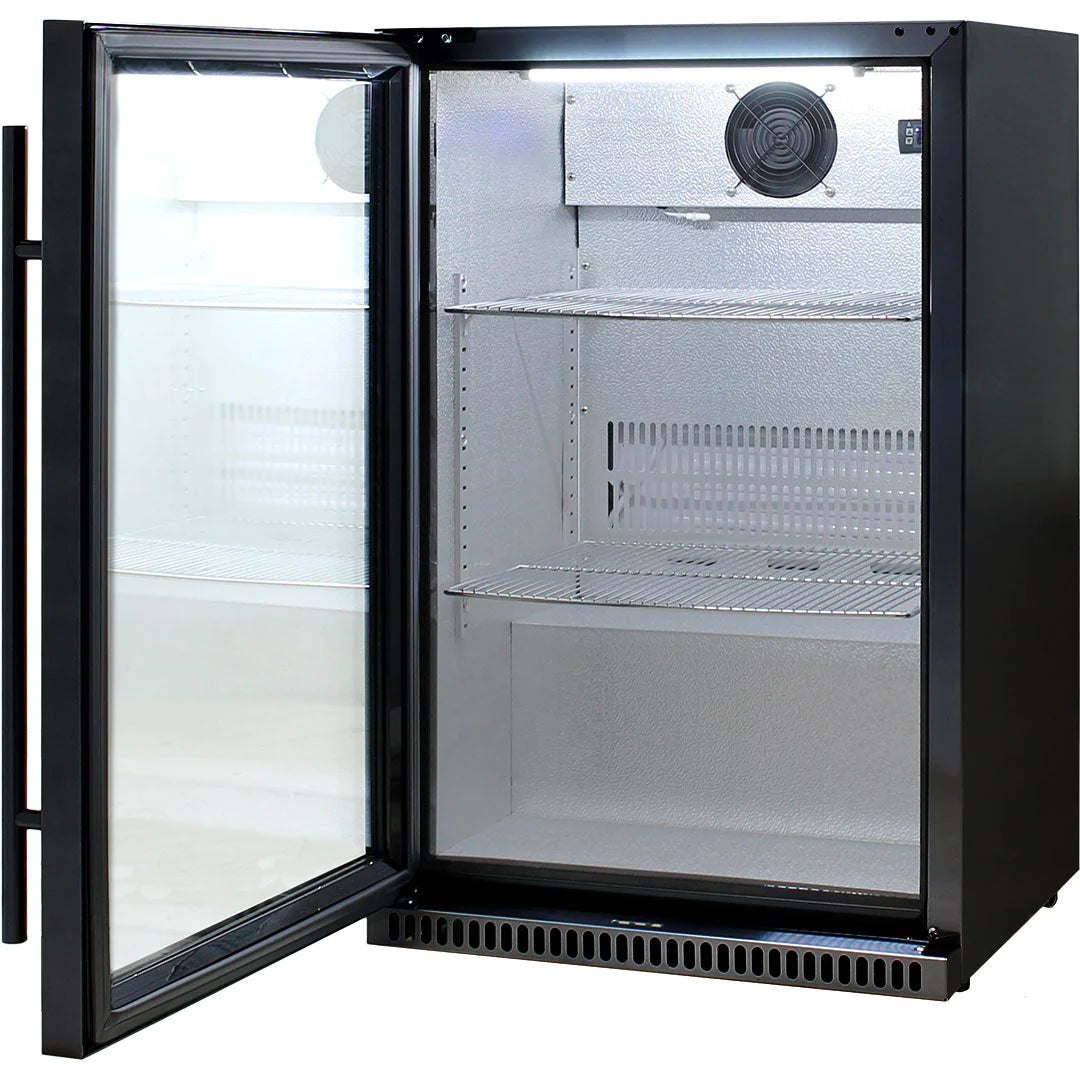 Schmick Black 118L Bar Fridge With Heated Glass Door