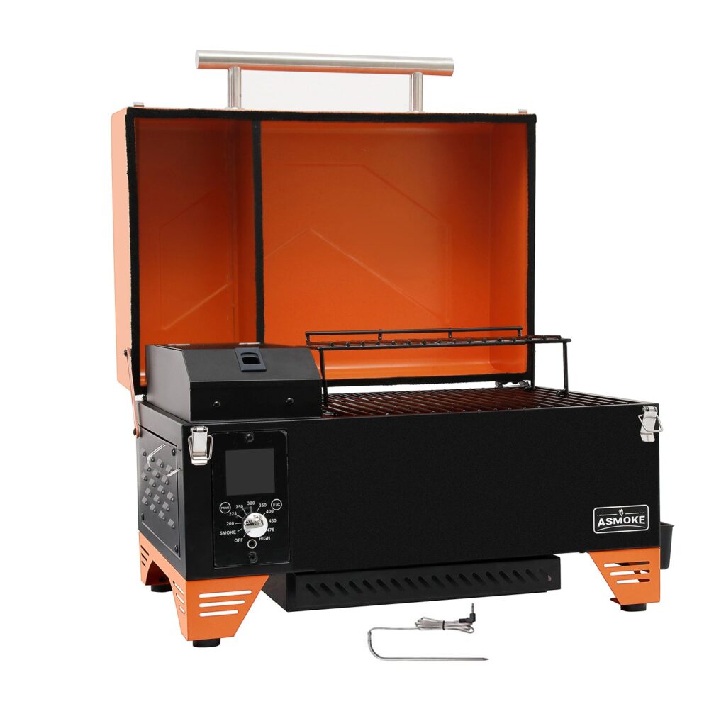 Asmoke AS350 Portable Pellet Grill and Smoker - Orange
