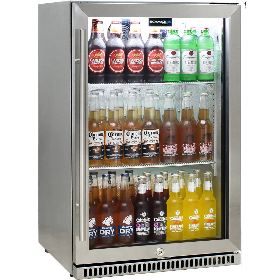 Schmick 304 Stainless Steel 118L Bar Fridge With Heated Glass