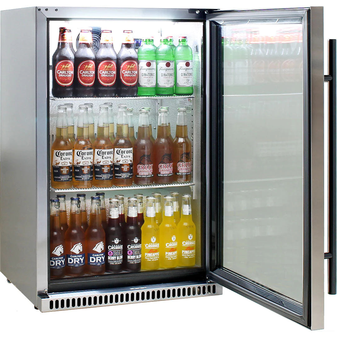 Schmick 304 Stainless Steel 118L Bar Fridge With Heated Glass