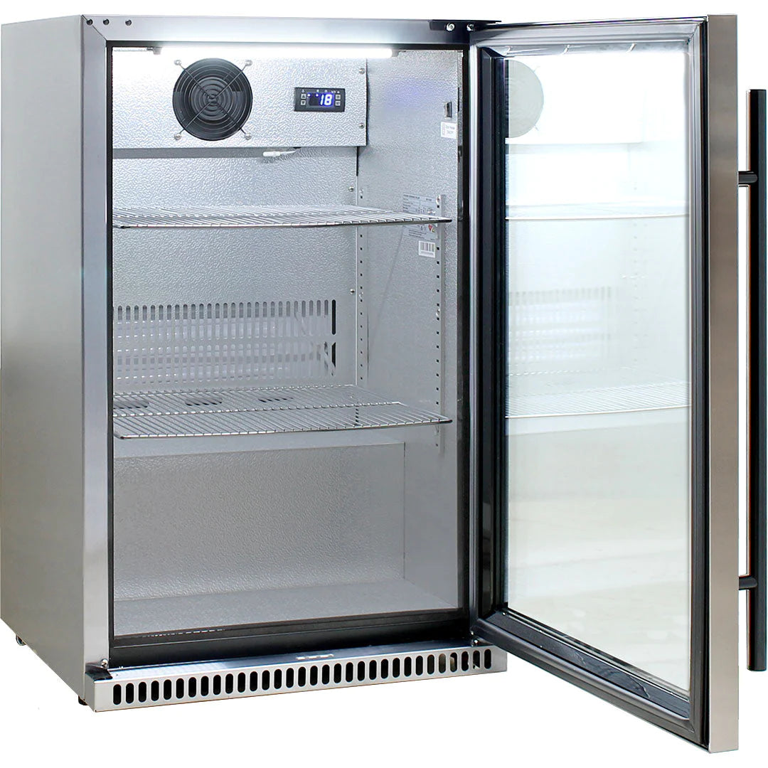 Schmick 304 Stainless Steel 118L Bar Fridge With Heated Glass