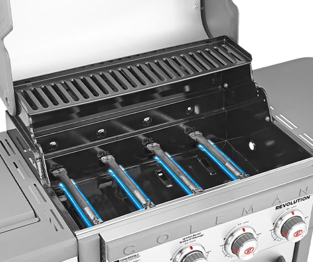 Coleman Revolution 4 Burner BBQ with Side Burner - Black Matte