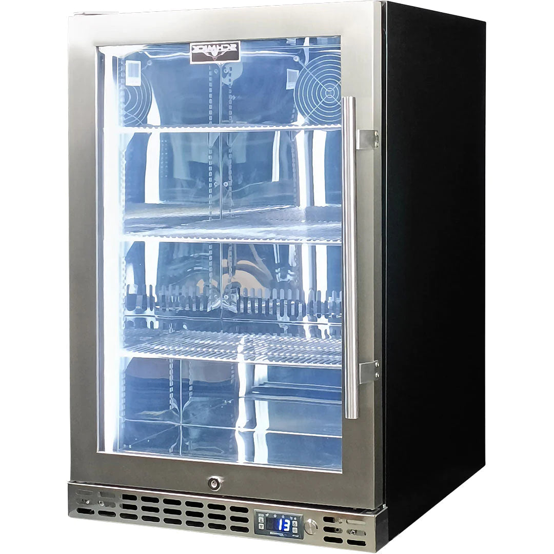 Schmick Quiet Running Under Bench Heated Glass Door 121L Bar Fridge