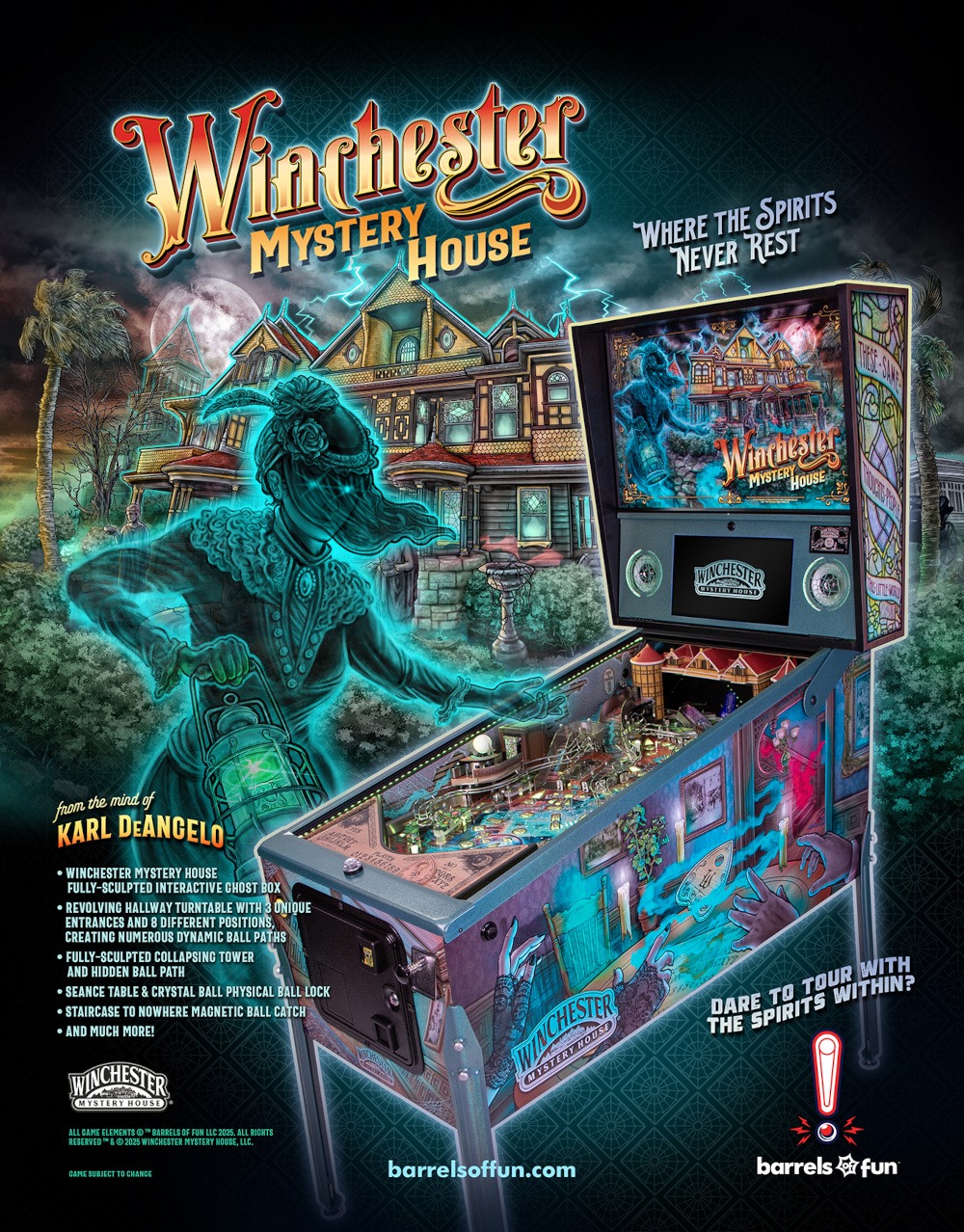 Barrels of Fun Announces Winchester Mystery House Pinball