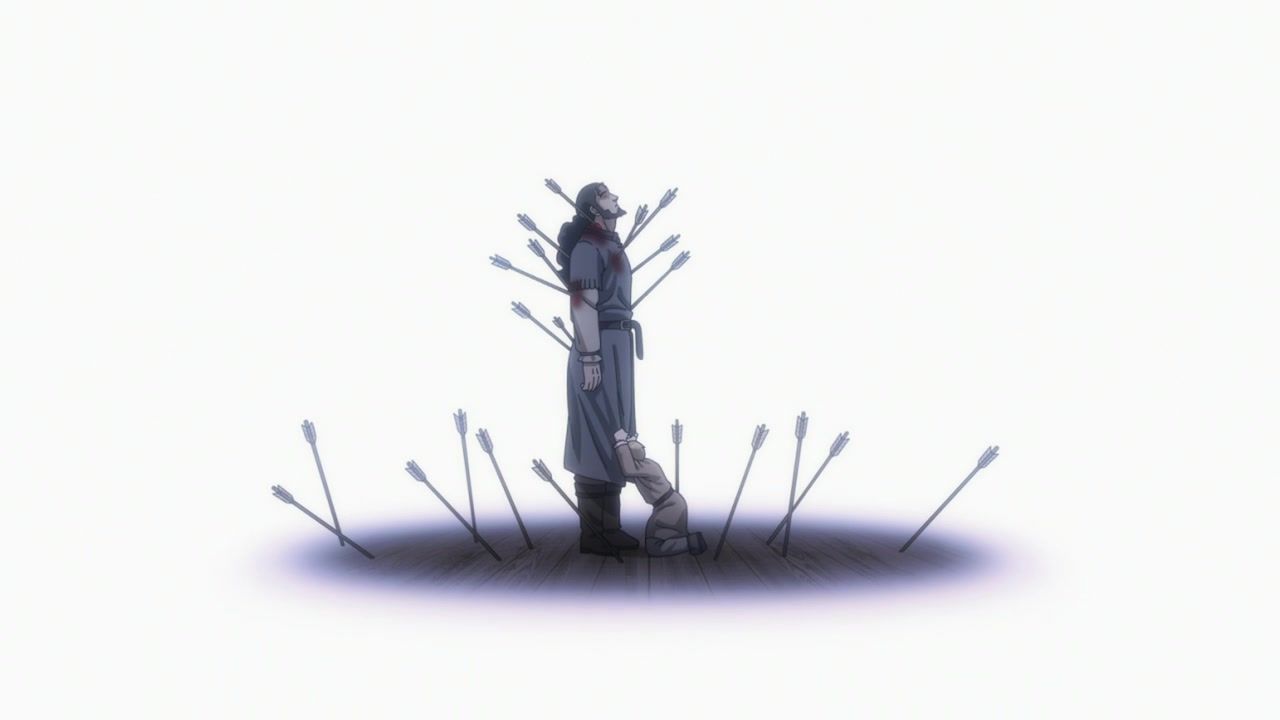 A young Thorfinn mourning his father Thors’ death in Vinland Saga.