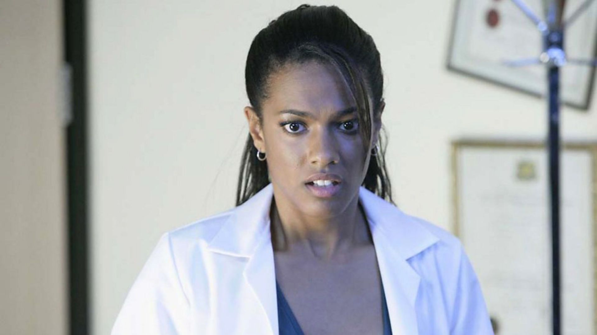 Martha Jones (Freema Agyeman) stares in shock.