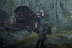 Dragon’s Dogma 2 Simon and the oxcart carrying Ser Augusten during Tension on the High Road