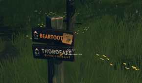 A sticky note on a sign in Firewatch. The note says 1964